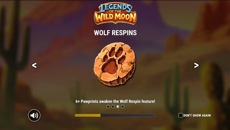 Legends of the Wild Moon - tela principal com bobinas